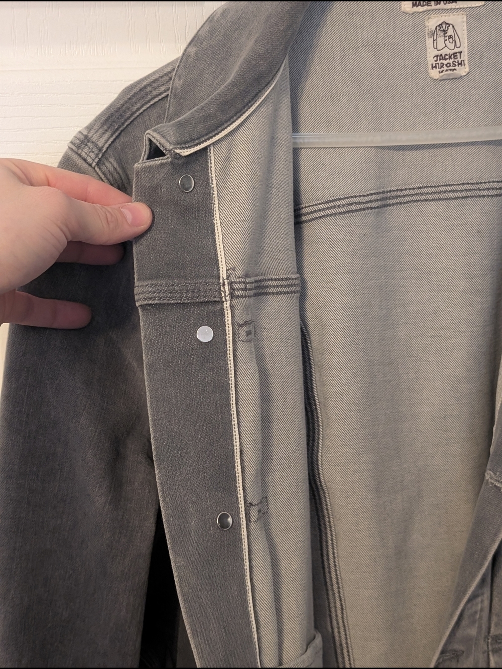 Hiroshi Kato "The Blade" Men’s Gray Stretch Denim Jacket Selvedge Made In USA - Picture 4 of 13